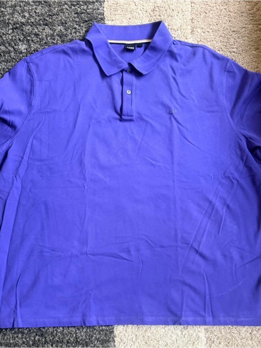 BOSS Men's Purple Polo Shirt - Minimal Embroidered Logo